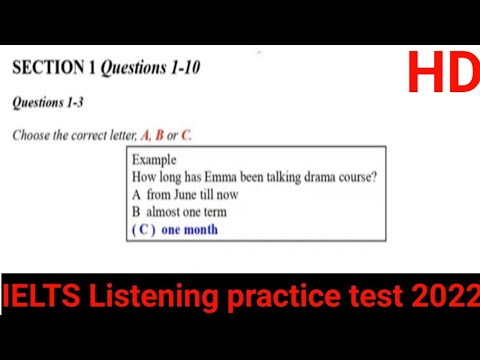 Emma taking Drama course IELTS Listening with answers| IELTS Listening practice test