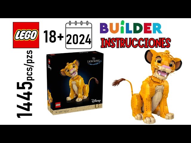 Vídeo relacionado con LEGO | Disney El Rey León: Simba Joven Maqueta para Adultos, Regalo para Mujeres y Hombres, Figura de Animal Coleccionable, Actividad Creativa, Decoración para el Hogar y Oficina 43247