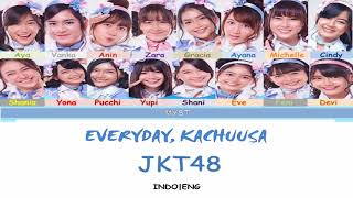 JKT48 - Everyday, Kachuusha (Everyday、カチューシャ) Color Coded Lyrics INDO|ENG