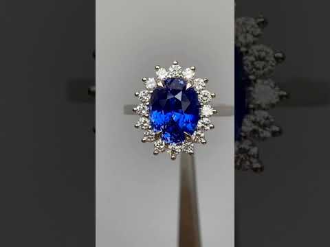 5.4 Ct Ceylon Sapphire Diamond Platinum Ring Sunlight Only