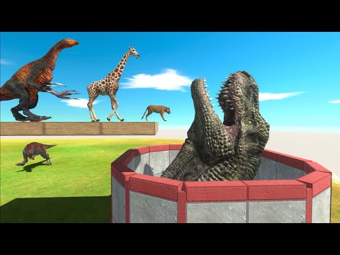 Animals VS Dinosaurs - Jump Over T Rex Hole | Animal Revolt Battle Simulator