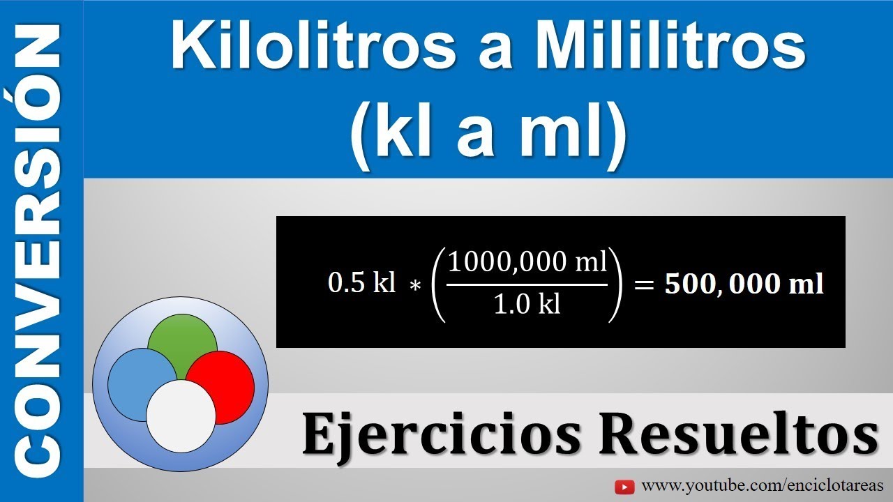 Kilolitros a Mililitros (kl a ml)