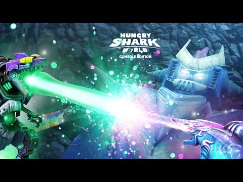 MECHA SHARKJIRA VS DARK MAGIC SHARK (HARBOR MAP) - Hungry Shark World