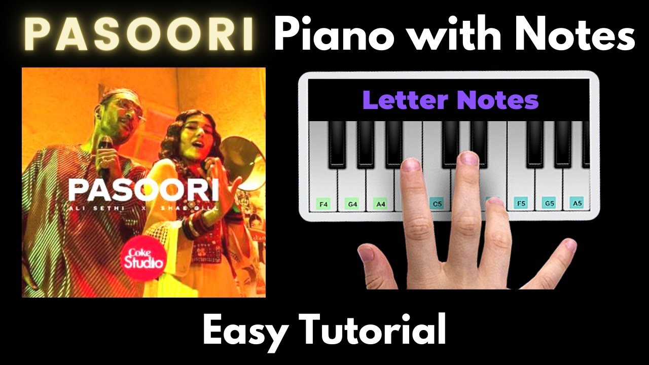 Pasoori Piano Tutorial with Notes | Coke Studio | Ali sethi x Shae Gill | 2023