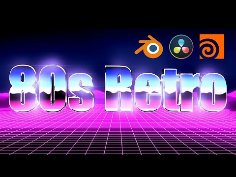 80s Retro Style Logo By Blender, (Extra Use "Houdini", "DaVinci")