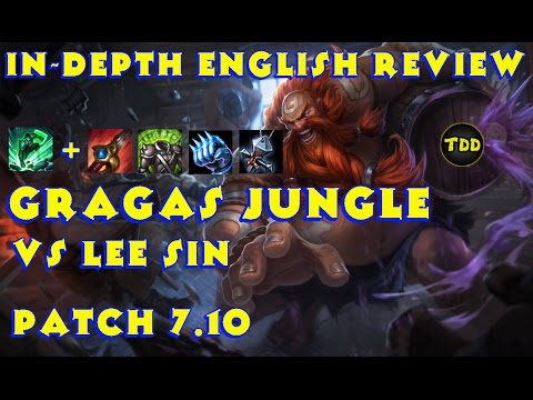 Gragas Jungle Patch 7.10 - In-Depth English Review Commentary - HQ Full Game - League of Legends