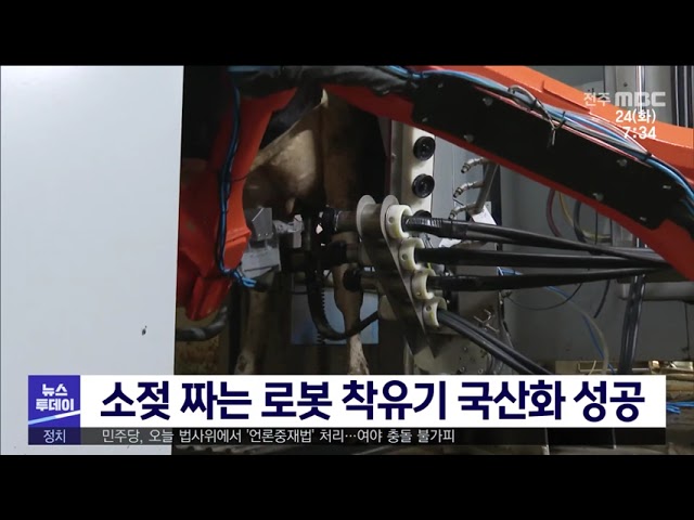 소젖 짜는 로봇 착유기 국산화 성공
