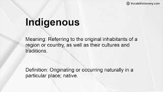 Indigenous Meaning