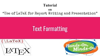 Formatting Text using LaTeX