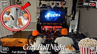 COZY FALL NIGHT! 🍂🎃 Cooking, Baking, Movie Night 🍿 | VLOGTOBER 8