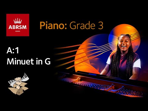 Minuet in G / ABRSM Piano Grade 3 2023 & 2024, A:1 / Synthesia Piano tutorial
