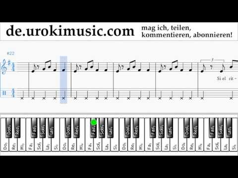 Klavierunterricht (rechte Hand) J. Balvin, Willy William - Mi Gente Noten Lernen Teil#2 um-i995