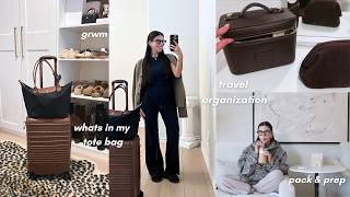 VLOG | DAY IN MY LIFE 🤍 pack & prep, whats in my tote bag, travel tips & organization
