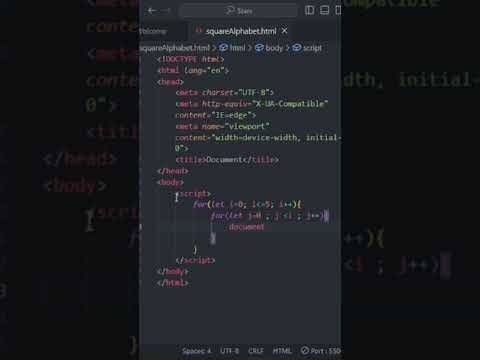 Triangle Alphabet Pattern Using Javascript Shorts Javascript Sourcecode Starpatterns