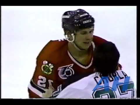 NHL Dec. 31, 1991 Minnesota North Stars v Chicago Blackhawks (melee) Shane Churla v Mike Hudson
