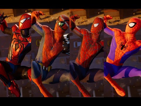 Peter Crafts the Advanced Suit Cutscene (All Silver Lining DLC Suits + Raimi Suit)