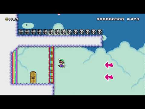 Crossing the Cloudy Skies by Pick1e - Super Mario Maker 2 - No Commentary 1bu