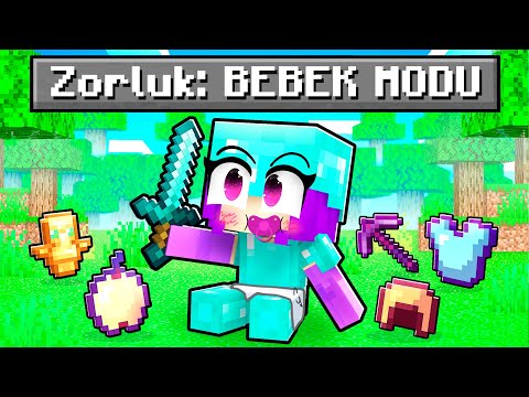 Minecraft ama ZORLUK SEVİYESİ: BEBEK!