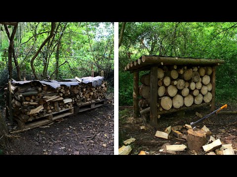 Schon wieder 2 neue Holzlager im Camp !!!  | Bushcraft Camp #22