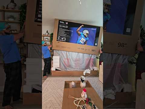 Bye 85" welcome 98" 😱This is the TCL 98" QM8 @TCL_USA   #livingroom #tcl #bigtv #blackops6