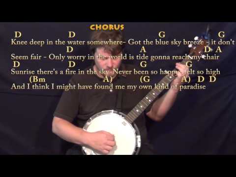 Knee Deep (Zac Brown) Banjo Cover Lesson in D with Chords/Lyrics
