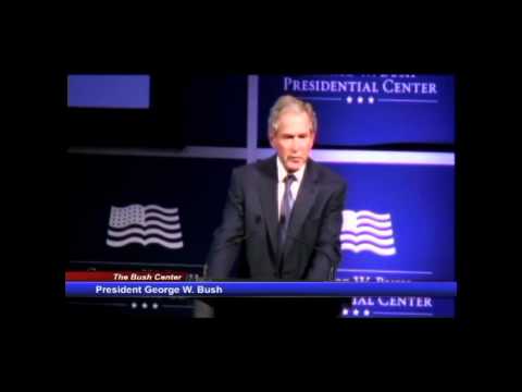 President George W. Bush introduces Dr. Condoleezza Rice