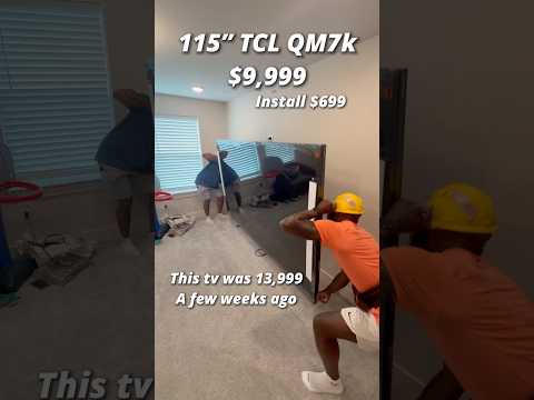 How to install a 115” Tv #fyp #trending #shorts #tv #tvmounting #howto #install #tech #tcl #bloopers
