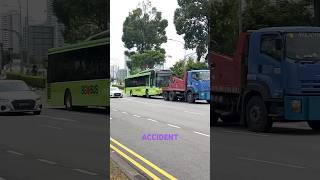 [Bus Accident Exclusive] - SG1730H on Tow with shattered windows and missing side mirrors