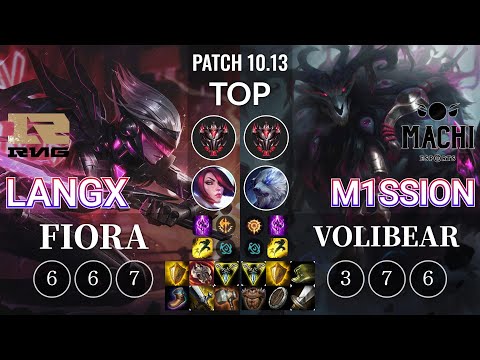 RNG Langx Fiora vs MCX M1ssion Volibear Top - KR Patch 10.13