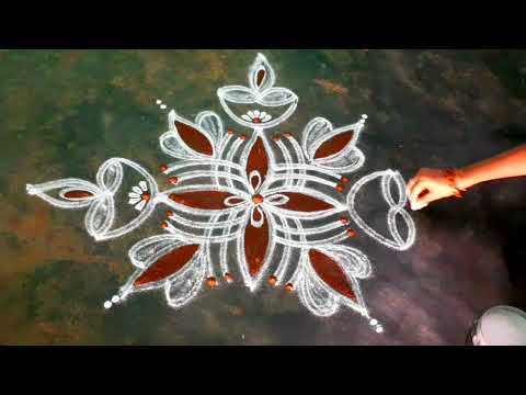 karthigai deepam special kolam/flower vilaku padi kolam/ipasimadhamkolam/srinithi kolam/easyrangoli