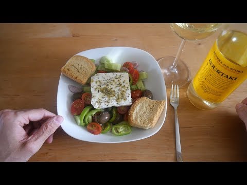 Greek Food Taste Test | Greek Salad & Retsina | Food & Drink