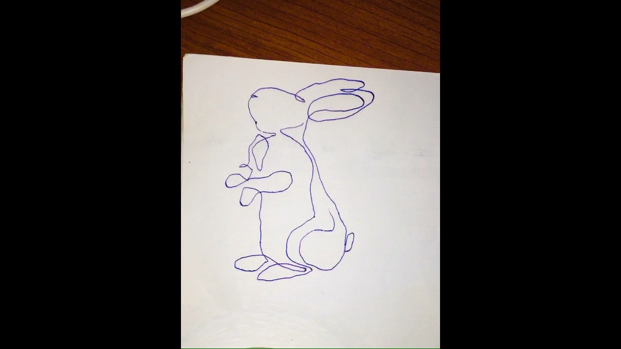 how to draw a rabbit in one line ✍️✨🐇 #shorts #easy #drawing #viral