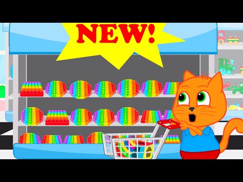 Família de Gatos - NEW Cor Pop-it Desenho Infantil em Português