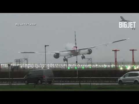 American Airlines plane makes wild landing at London Heathrow Airport