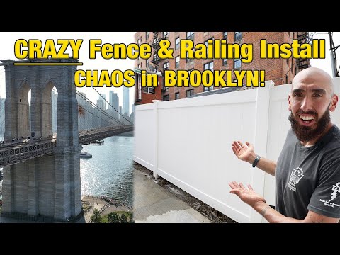 DIFFICULT Vinyl Fence and Railing Installation in BROOKLYN
