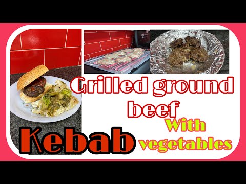 HOMEMADE GRILLED GROUND BEEF WITH VEGETABLES...