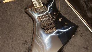 Video thumbnail for JACKSON USA KELLY KE2 CUSTOM LIGHTNING STORM GRAPHIC FLOYD ROSE SEYMOUR DUNCAN GUITAR UP CLOSE VIDEO by Essex Recording Studios