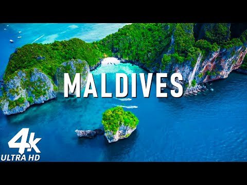 Über die Malediven fliegen 4K UHD - Entspannende Musik zusammen mit schönen Naturvideos