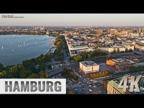 Hamburg: Altstadt, St. Georg - Alster, Ballindamm, Glockengießerwall - Luftpanorama - 4K UHD - 0385