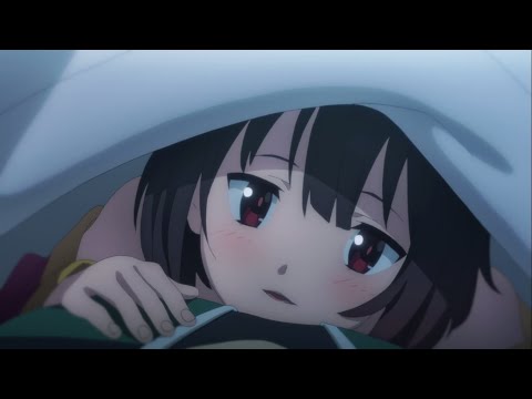Konosuba Movie | Megumin clinging to Kazuma in their sleep