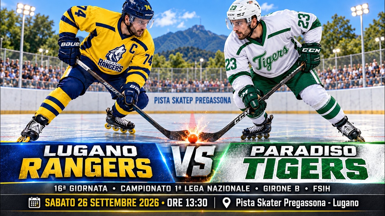 🔴 LIVE | Lugano Rangers vs Paradiso Tigers | 16ª Giornata – 1ª Lega Nazionale Inline Skater Hockey