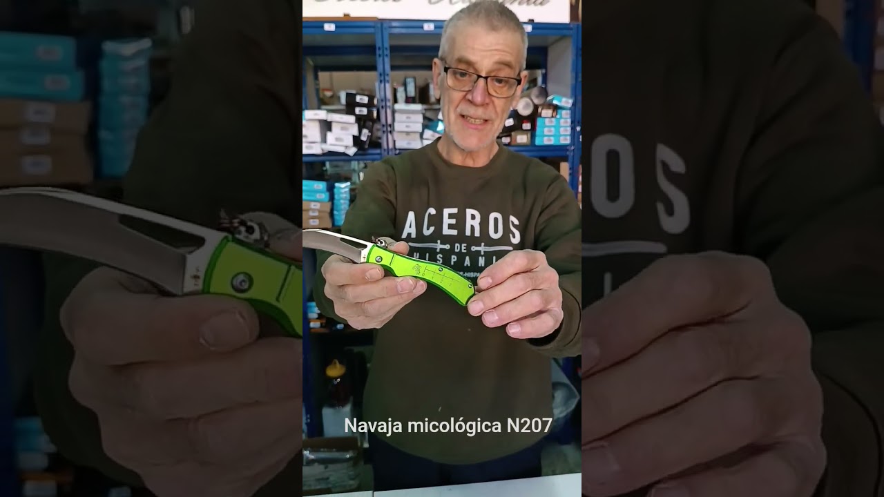 Faca Micológica Verde com Cabo de Alumínio