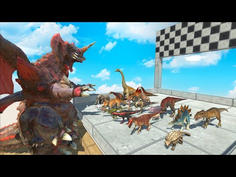 STARSHIP SPEED RACE ALL DINOSAURS VS ANIMALS ATTACK ALIEN - Animal Revolt Battle Simulator