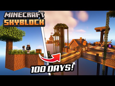 We Survived 100 days in Minecraft SKYBLOCK...