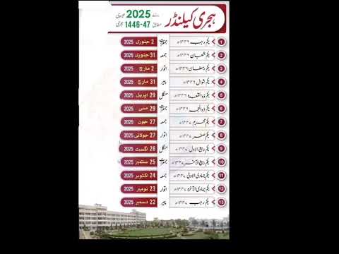 Islamic calendar of 2025#islamicalender #islamicmonths #hijricalendar
