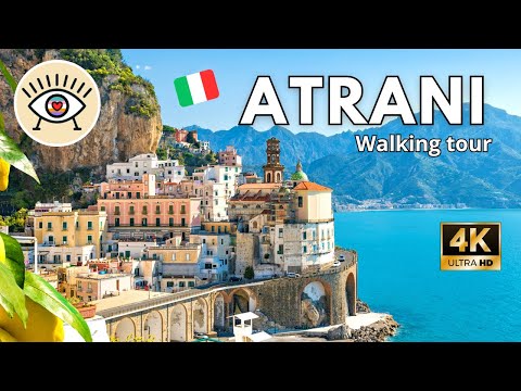 👙 COSTA AMALFITANA - ATRANI - 4K Paseo a pie ! 🌞 Con subtítulos | Pasear por ITALIA