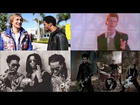 Mashup David Guetta ft  Kid Cudi & Rick Astley & Green Day & Migos