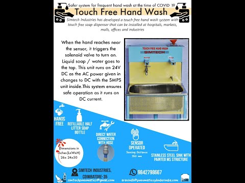 Touch Free Hand Wash System/Contact Less Hand Wash