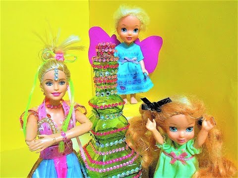 Elsa and Anna Toddlers get SUPERPOWERS! Barbie Genie Grants Wish! Fun With Toys