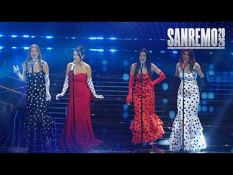 Sanremo 2026 - Elettra Lamborghini e le Las Ketchup cantano Aserejé